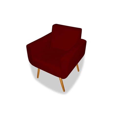 Poltrona Decorativa Anitta Suede Marsala Camicado