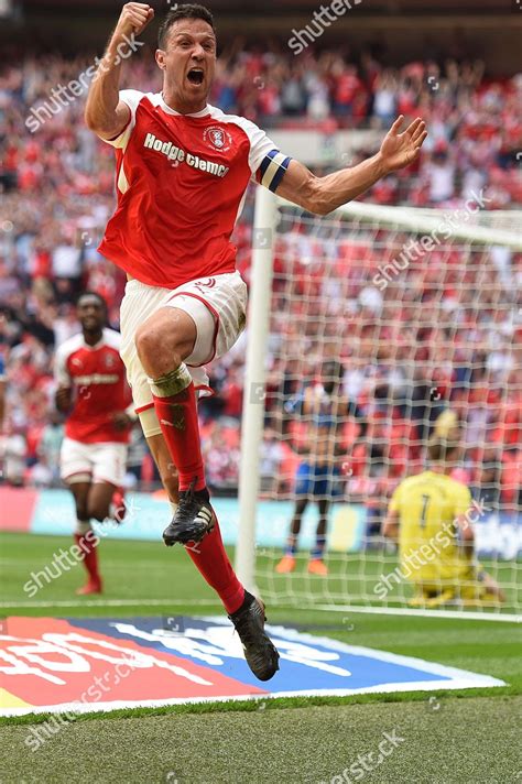 Richard Wood Rotherham United Celebrates His Editorial Stock Photo