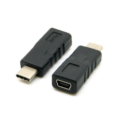 Buy Usb C Usb 3 1 Type C Male Connector To Mini Usb 2 0 5pin Female Data