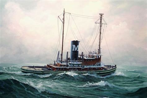 Maritime Art Tug Boats Nautical Art Floating In Water Moran Ship