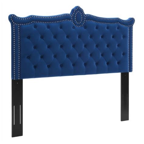 Saltaro Sherpi Louisa Tufted Performance Velvet Twin Headboard Navy 3