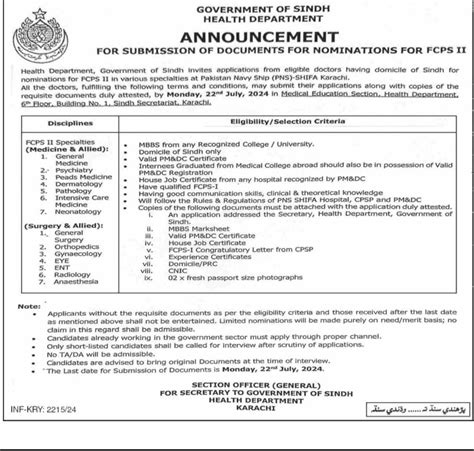 Government Of Sindh Health Department Latest Jobs 2024 Applykaropk