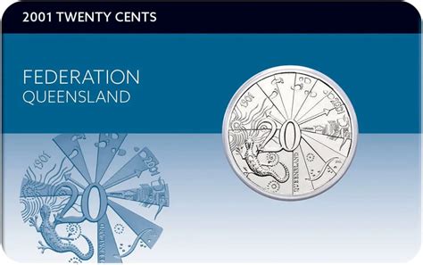 2001 20c Centenary of Federation Queensland UNC Coin - Town Hall Coins ...