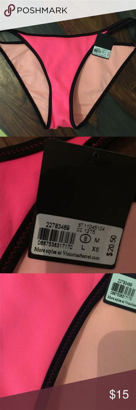 Pink Victoria Secret Bikini Bottoms Never Worn Pink With Black