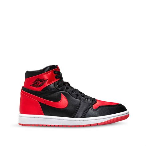 WOMEN'S AIR JORDAN 1 'SATIN BRED' Black/University Red-White | SUBTYPE