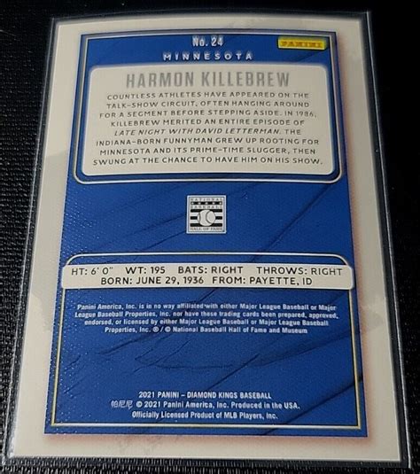 Panini Diamond Kings Baseball Harmon Killebrew Base Minnesota