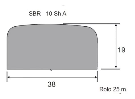 Borracha Perfil Esponjoso 19 X 38 Em Metro Parcelamento Sem Juros