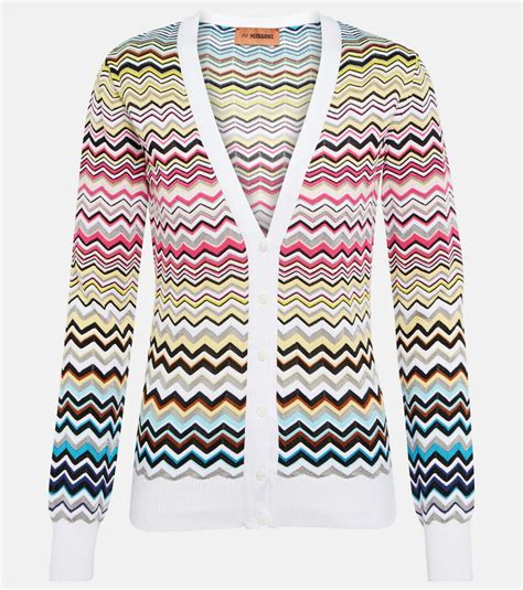 Missoni Zig Zag Cotton Blend Cardigan Missoni