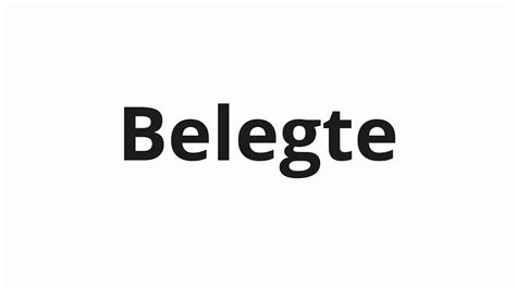 How To Pronounce Belegte Youtube