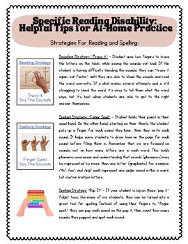 OG Strategies and SLD Info Packet for Parents by Miss Hitch OG | TPT