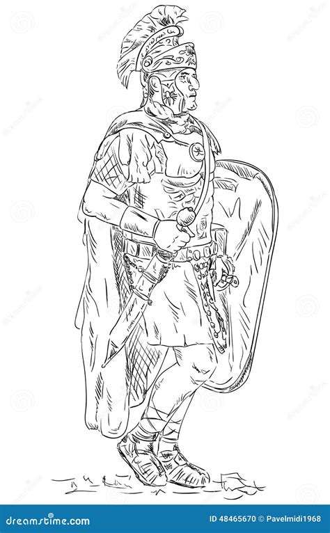 Roman Soldier Legionnaire Stock Vector Illustration Of Legionnaire