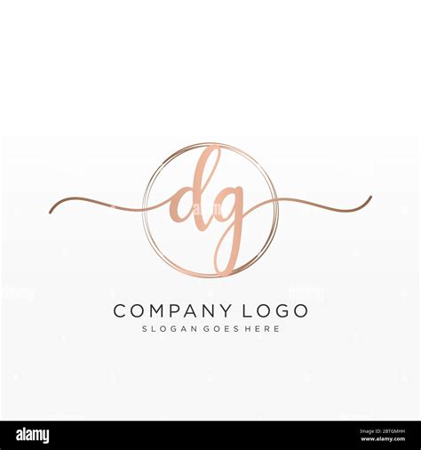 Dg Initial Handwriting Logo With Circle Hand Drawn Template Vector