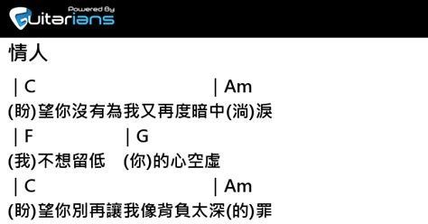 Beyond 情人 結他譜 Chord譜 吉他譜 曲 黃家駒 詞 劉卓輝