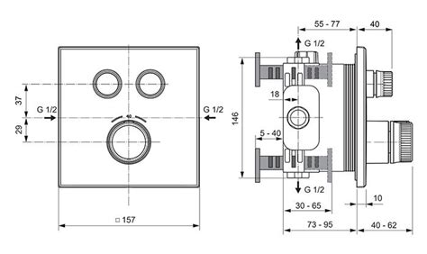 Ideal Standard Ceratherm Navigo Chrome Built In Thermostatic Outlet