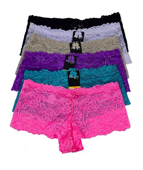 Iheyi 12 Pieces Womens Sexy Boxer Hipter Boyshort Lace Boyshorts Panty Underwear Small