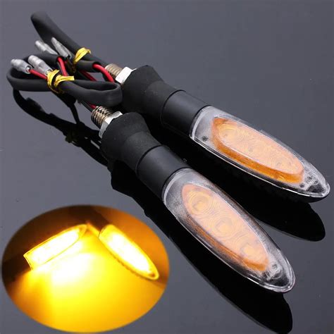 Pcs Motorcycle Motorbike Led Turn Signal Indicator Amber Light