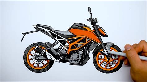 How To Draw A Bike Ktm Duke Coloring Youtube