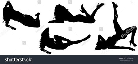 Vector Silhouettes Sexy Women Long Hair Stock Vector Royalty Free 176944556 Shutterstock