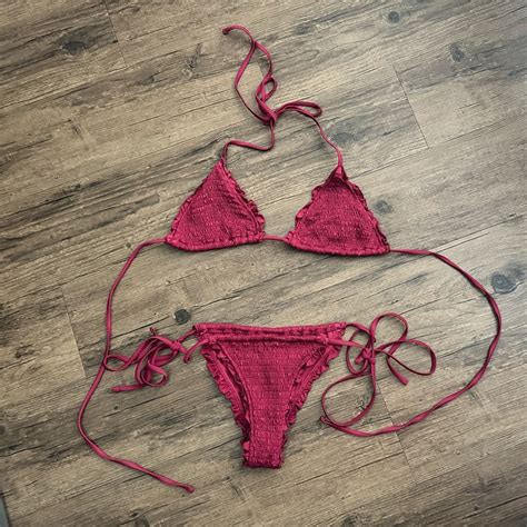 Frankies Bikini Tiana Ruffle Bikini Set In Bordeaux Gem