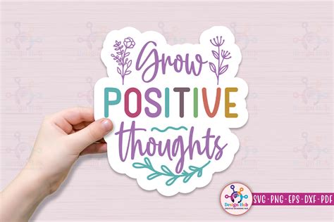 Grow Positive Thoughts Svg Sticker Graphic By Designhub Creative