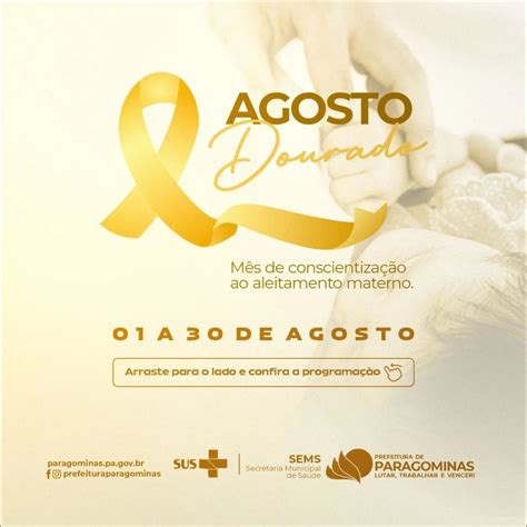 Saúde Agosto Dourado mês de conscientização sobre o aleitamento