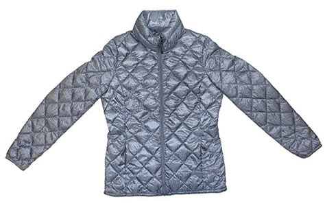 32 Degrees Heat Ladies Packable Ultra Light Down Jacket Medium Cloud Cover Tweed