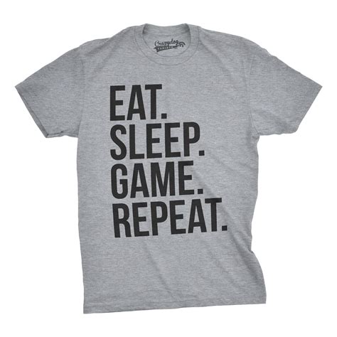 Mens Eat Sleep Game Repeat Funny Shirts Nerdy Gamer Tees Vintage