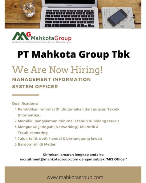 Management Information System Officer Di Pt Mahkota Group Tbk