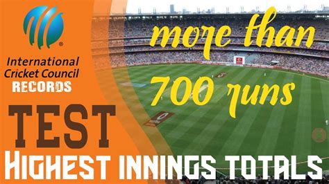 🟠 Test Match Highest Innings Totals 🟠 700 Runs Club 🟠 Highest Team