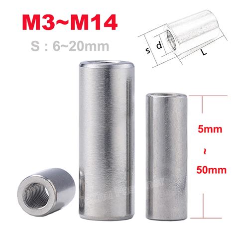 1 10pcs Round Coupling Nuts M3 M4 M5 M6 M8 M10 M12 M14 304 Stainless