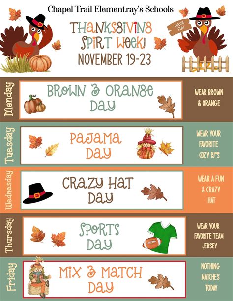 Editable Thanksgiving Spirit Week Flyer Fall Spirit Week Etsy