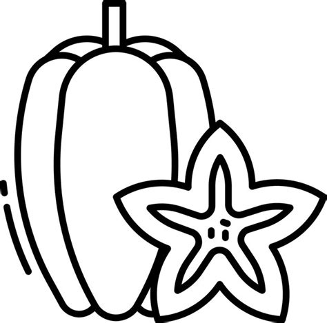 Premium Vector Star Fruit Outline Vector Illustration