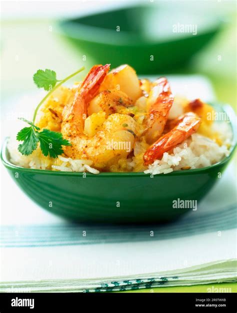 West indian curry with seafood Stock Photo - Alamy