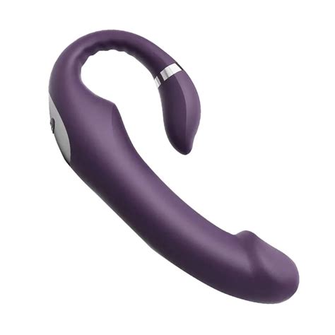 Dual Motors C Shaped Double Ended Head Strapless Strap On Dildo