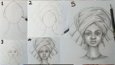 How To Draw A Girl Step By Step African American Face Youtube