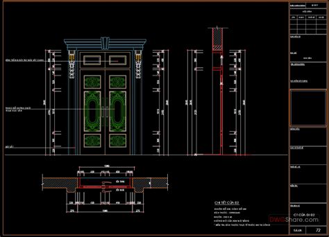 363.Free cad blocks Detail door DWG download