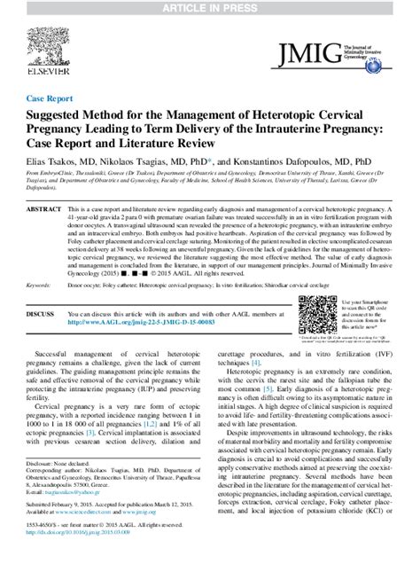 Pdf Suggested Method For The Management Of Heterotopic Cervical