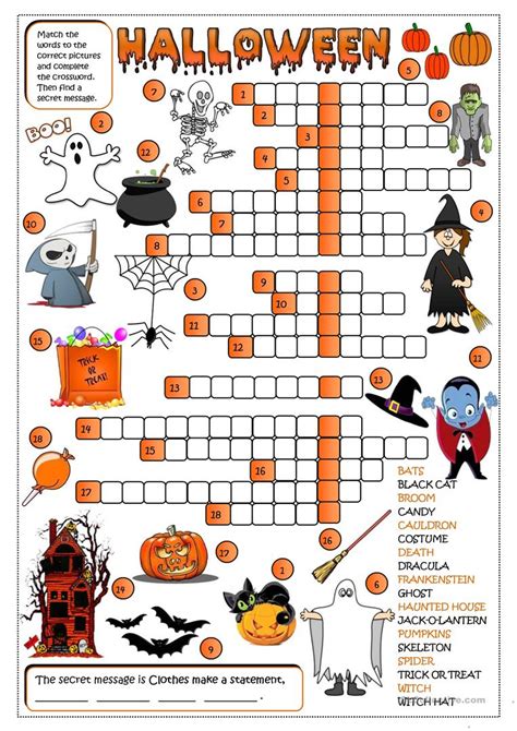 Halloween Printable Crossword Puzzles