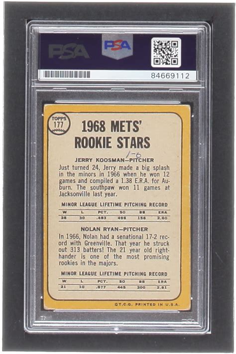 Nolan Ryan Signed 1968 Topps 177 Rookie Stars Jerry Koosman Nolan