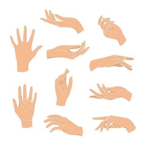 Premium Vector Hand Gestures Flat Element Collections Free Vector