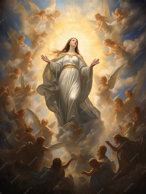 Premium Photo The Assumption Of Mother Mary In A Heavenly Image