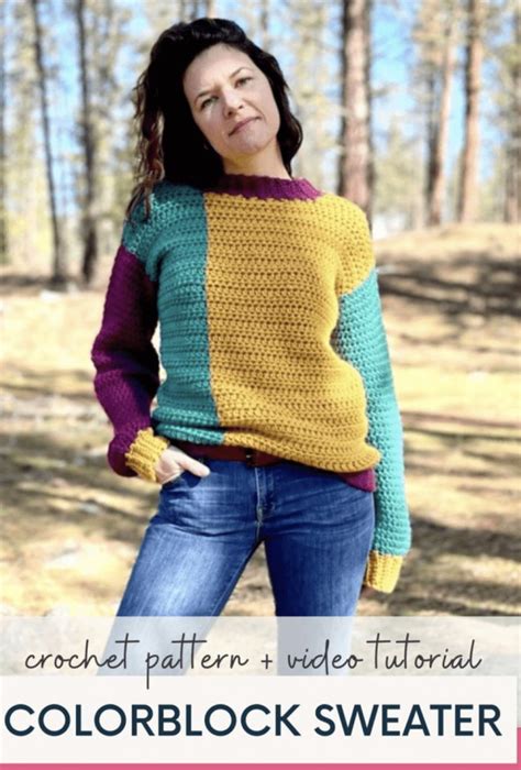 Color Block Sweater Free Crochet Pattern Video Tutorial Free