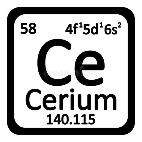 Cerium Chemical Element Symbol From Periodic Table Stock Illustration ...