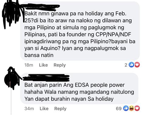 Galit Sila Sa EDSA Revolution Pati Ang Pagiging Holiday Ng Feb 25 Pero