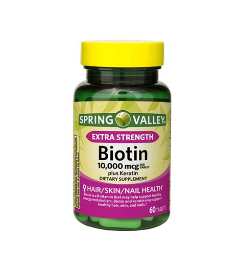 Spring Valley Biotin Plus Keratin 10,000mcg 60 Tablets | Wealzin