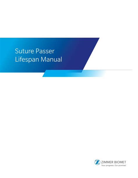 PDF Suture Passer Lifespan Manual Zimmer Biomet The Handle Of The