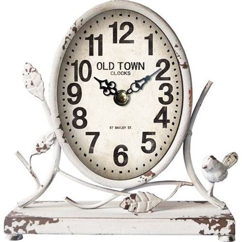 Antique White Country Table Clock Table Clock Clock Old Town Clock