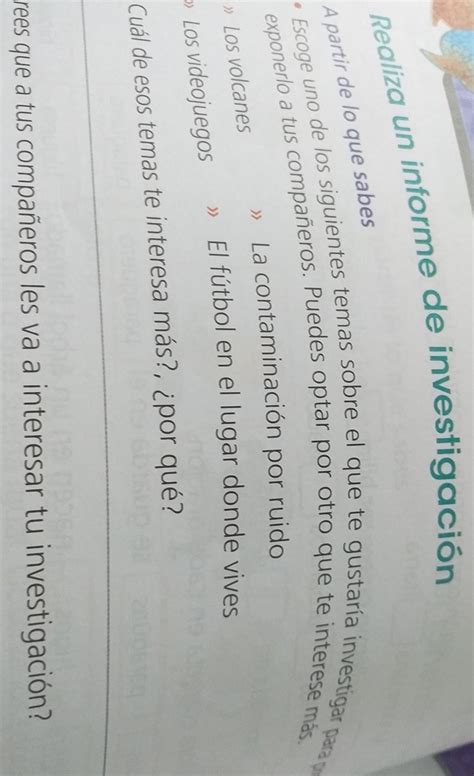 Escoge Uno De Los Siguientes Temas Sobre El Que Te Gustar A Investigar