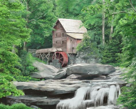 Glade Creek Grist Mill Digital Art By James Turner