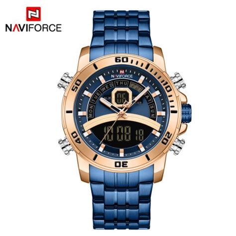 NAVIFORCE NF9181 Stainless Steel Dual Time Wrist Watch For Men Smart